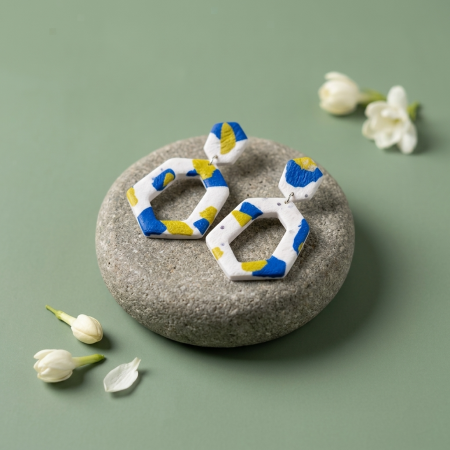 Colecția de Cercei - Cercel Diamond - White & Blue