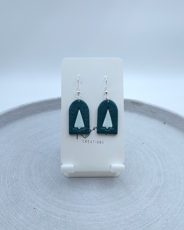 Colecția Noelina - Cercel Festara - Green Sparkle