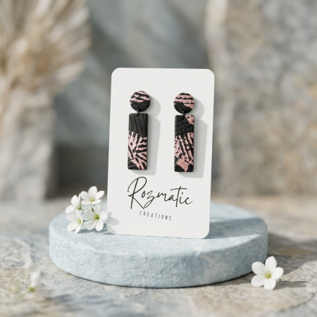 Cercel Flippen Black & Rose [2]