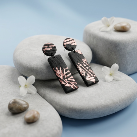 Colecția de Cercei - Cercel Flippen Black & Rose