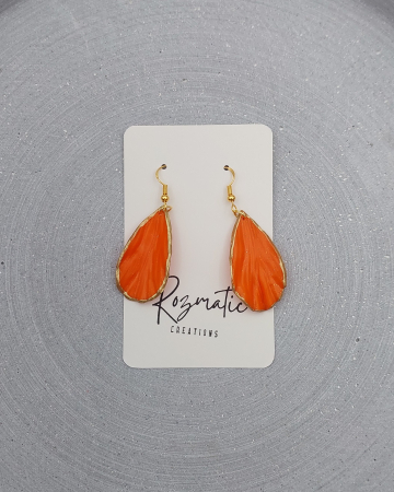 Cercei lungi - Cercel Petalia - Orange