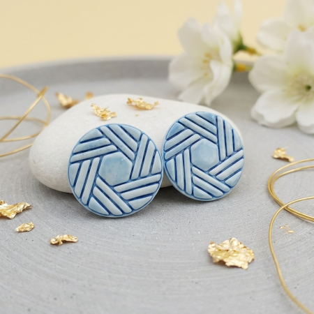 Colecția Renova - Cercel Hexina - Blue