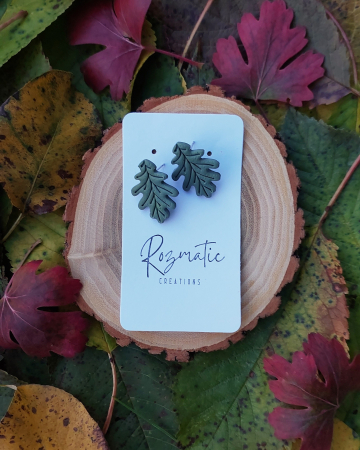 Categorie - Cercei mici - Cercel Leaf - Green