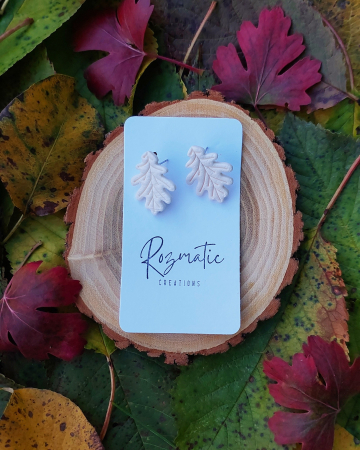 Categorie - Cercei mici - Cercel Leaf - White