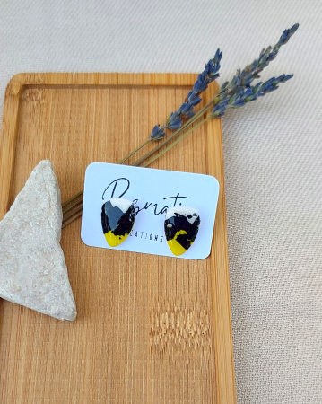 Cercei mici (cu tijă) - Cercel - Lime Noir - Stud