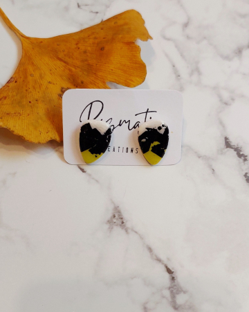 Cercel - Lime Noir - Stud [1]