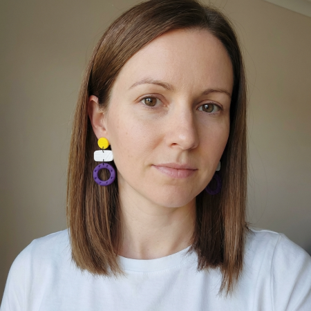 Cercei lungi - Cercel - Zorela - Yellow Purple