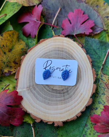 Categorie - Cercei mici - Cercel - Leaf - Blue