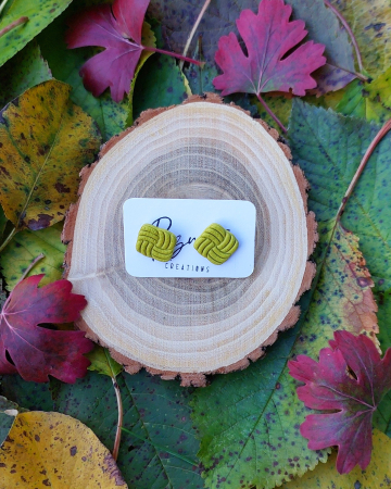 Categorie - Cercei mici - Cercel - Square Stripes - Green