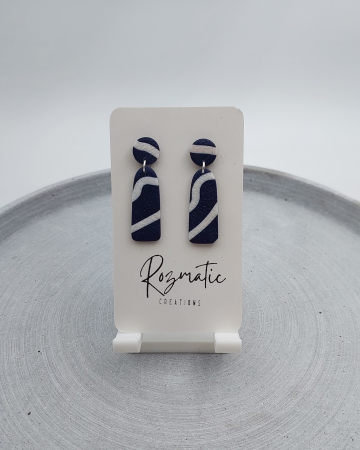 Toamna elegantă - Cercel Ovaline - Blue Stripes