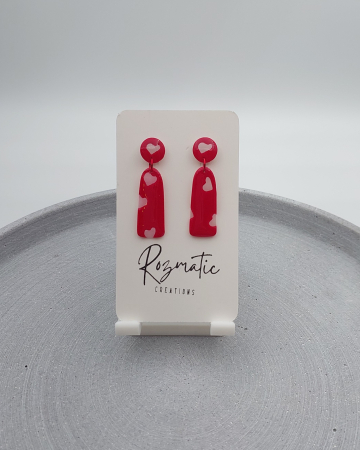 Cercei lungi - Cercel Ovaline - Valentine Red