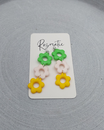 Cercel Triflora - Green White Yellow [1]