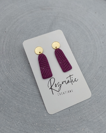 Toamna elegantă - Cercel Ovaline - Violet Sparkle