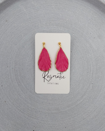 Cercei lungi - Cercel Petalia - Pink Gold