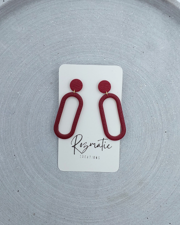 Toamna elegantă - Cercel Ringlet - Bordo Gold