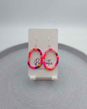 Cercel Ringlet Oval - NeonPink [1]