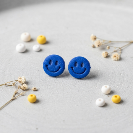 Cercel Smiley Face - Blue [0]