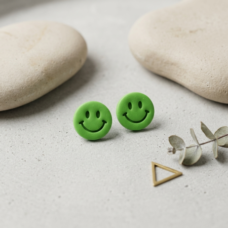 Cercel Smiley Face - Green [0]