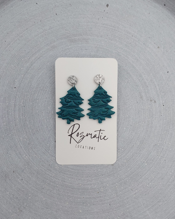 Colecția Noelina - Cercel Conelia - Green Sparkle