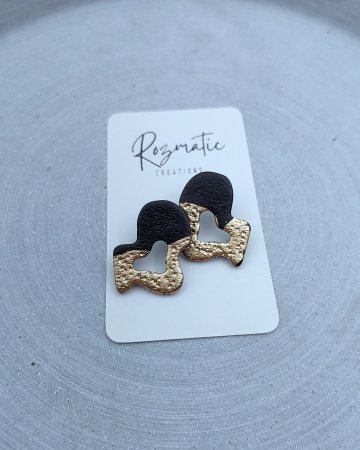 Cercei mici (cu tijă) - Cercel Splash - Black