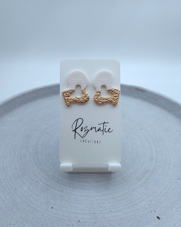 Cercei mici (cu tijă) - Cercel Splash - White