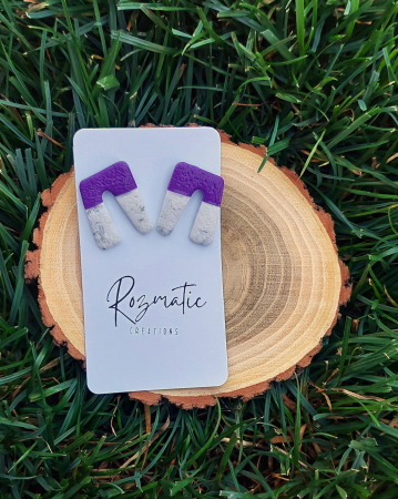 Cercei mici (cu tijă) - Cercel - Squara - Purple