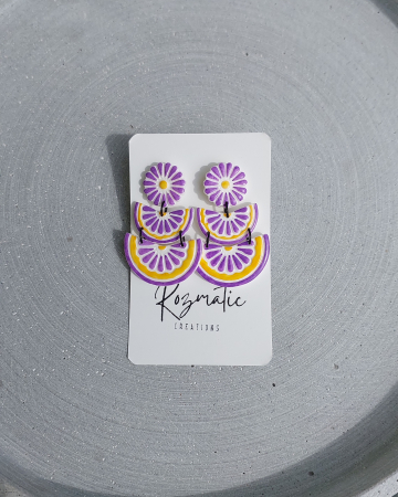 Cercel Tria - Yellow & Purple [6]