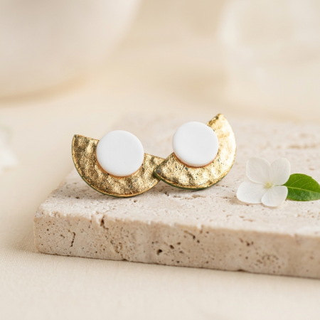 Colecția Alvora - Cercel Vesper - Gold&White