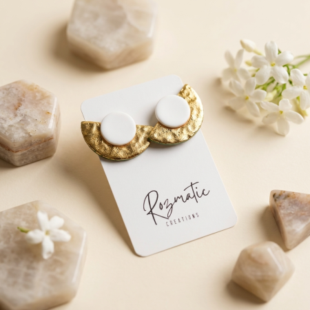 Cercel Vesper - Gold&White [2]