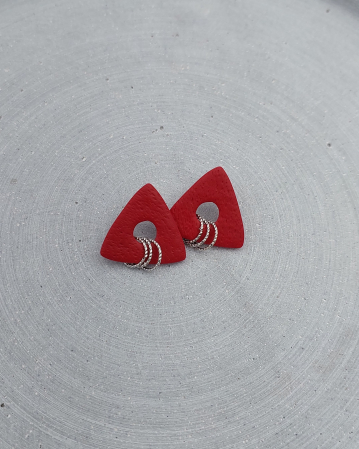 Cercel Trielle - Red Silver [1]