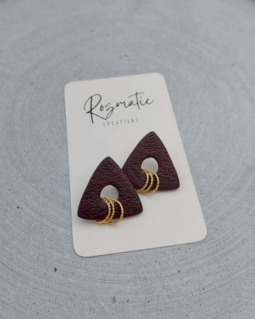 Toamna elegantă - Cercel Trielle - Brown Gold