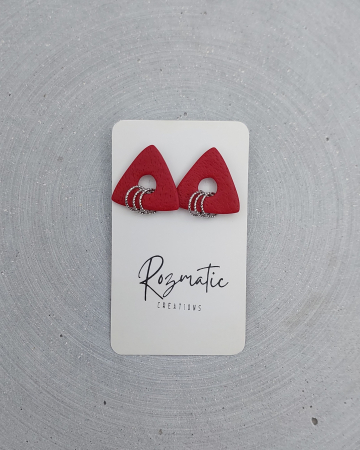 Toamna elegantă - Cercel Trielle - Red Silver