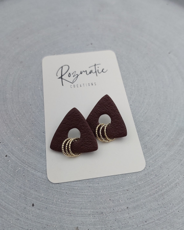 Toamna elegantă - Cercel Trielle - Brown White Gold