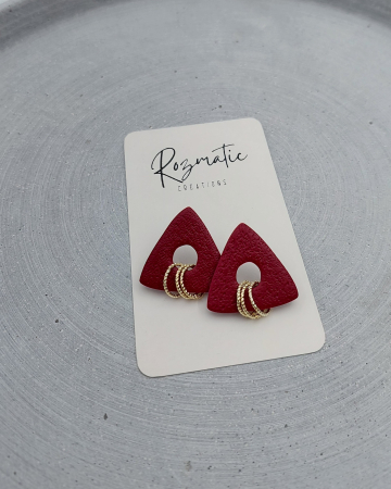 Toamna elegantă - Cercel Trielle - Bordo White Gold