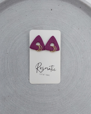 Toamna elegantă - Cercel Trielle - Purple Galaxy Gold