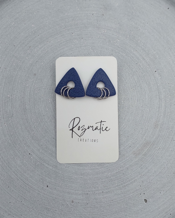 Toamna elegantă - Cercel Trielle - Blue Silver