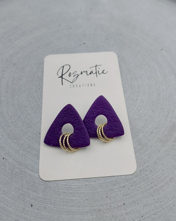 Toamna elegantă - Cercel Trielle - Purple White Gold