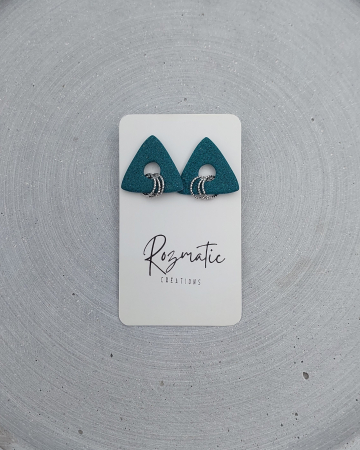 Toamna elegantă - Cercel Trielle - Green Silver