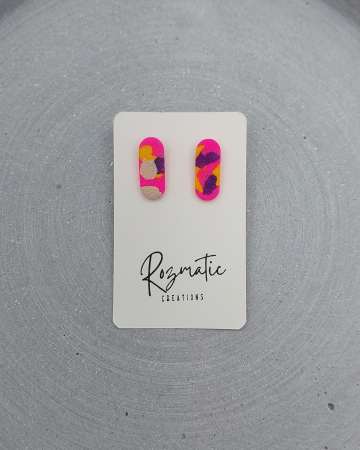 Cercei mici (cu tijă) - Cercel Selina - NeonPink