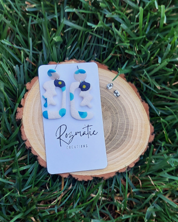 Categorie - Cercei lungi - Cercel - Abstracta - White