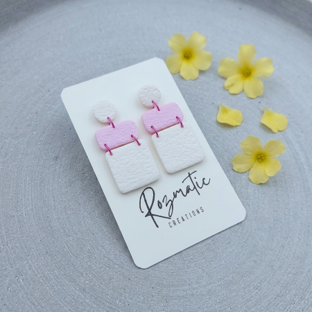 Colecții speciale - Cercel - Zelora - White & Pink