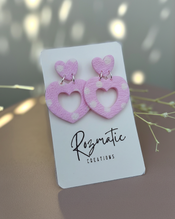 Cercei lungi - Cercel - Amora - White & Pink