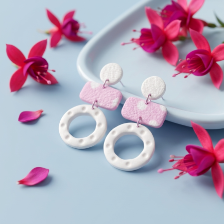 Colecții speciale - Cercel - Zorela - White BabyPink