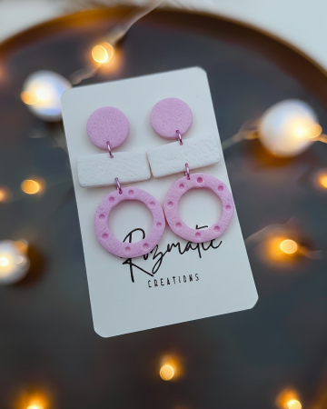 Colecția Disco - Cercel - Zorela - White BabyPink2