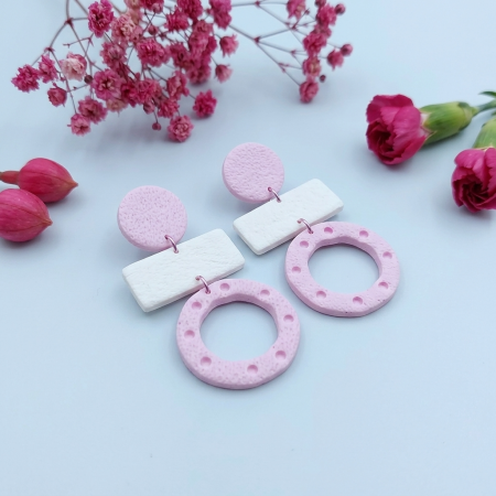 Colecții speciale - Cercel - Zorela - White BabyPink2