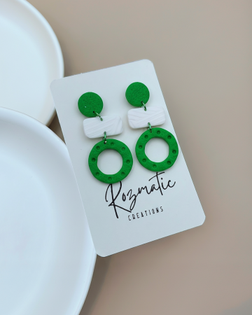 Cercei lungi - Cercel - Zorela - White Green