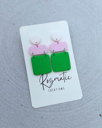 Cercei lungi - Cercel - Zelora - White & Green