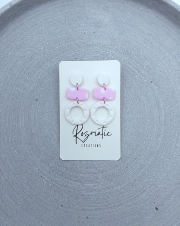 Cercel - Zorela - White BabyPink [2]