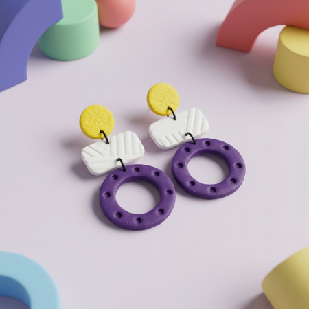 Cercel - Zorela - Yellow Purple