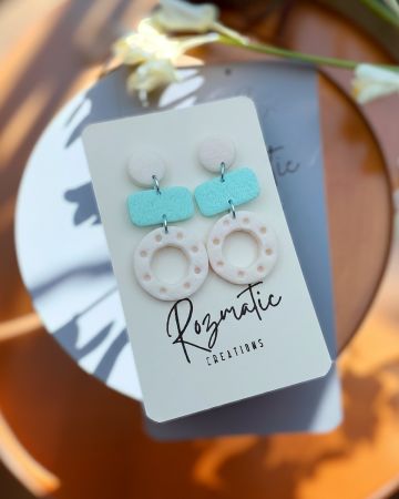 Colecția Disco - Cercel - Zorela - White Turqiouse1